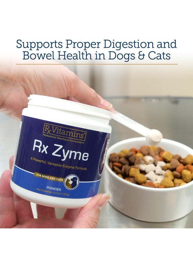 Rx Vitamins Rx Vitamins Rx Zyme Powder - Digestive Enzymes for Dogs & Cats - Anti Diarrhea for Dogs, Cat Constipation Relief, Anti-Bloating - Cat Digestive Support and Dog Gut Health - 120g  - Image 2