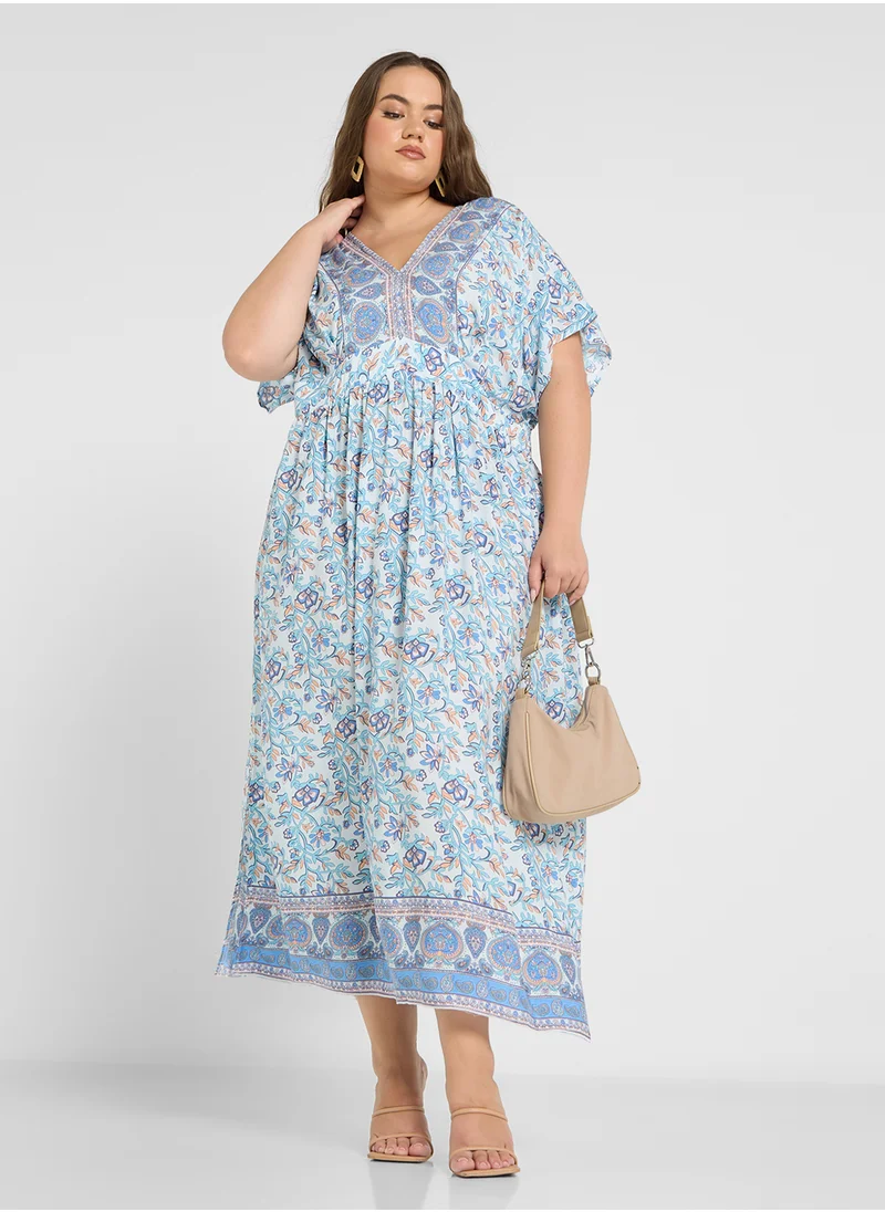 جينجر بلس Bohemian Style A Line Dress