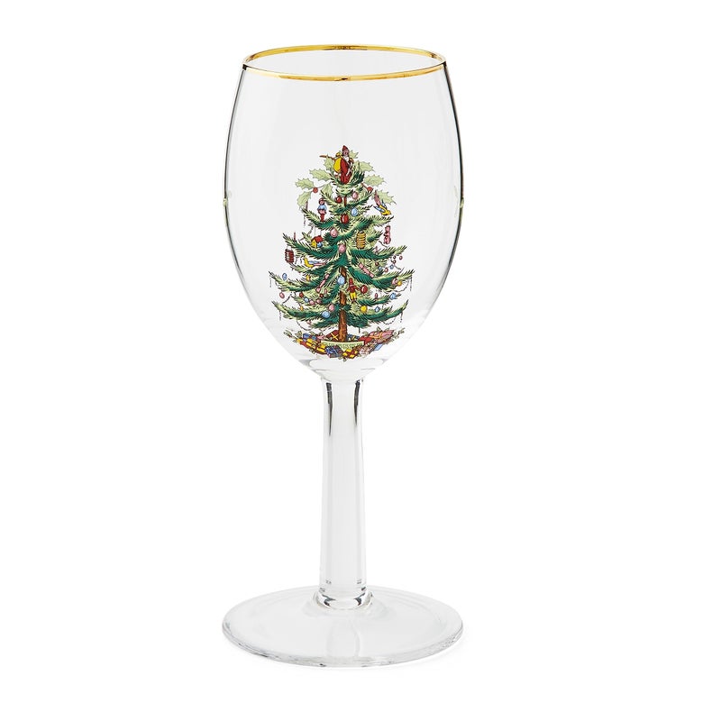 Spode Christmas Tree 13oz Wine Glasses, Set of 4 - Festive Holiday Drinkware with Gold-Rimmed Seasonal Designs, Ideal for Red or White Wine at Christmas Dinners and Family Gatherings - Image 4