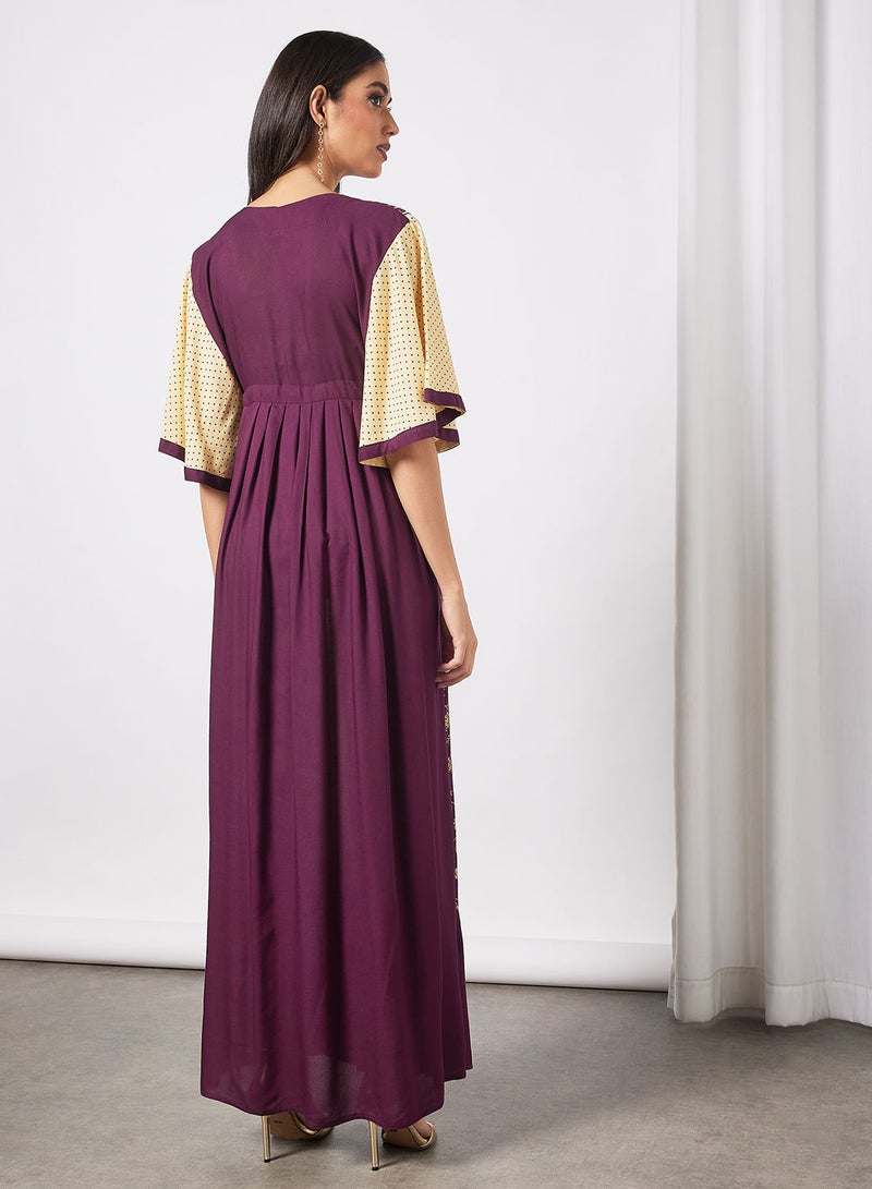 HANA & SARA Embroidered Jalabiya Dress With Sheila  - Image 2