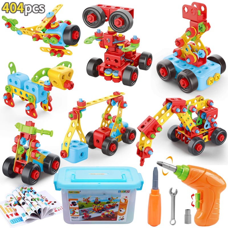 COUOMOXA 404 Pcs Building Toys STEM for Kids 62 DIY Demo Models Construction Creative Set Educational Toy for 5 6 7 8 9 10 Years Old Kids Home School Birthday Gift for Boys Girls - Image 4