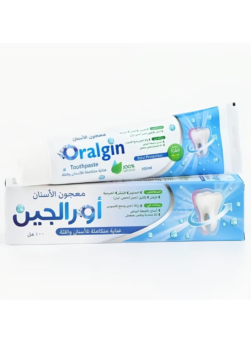 معجون أسنان أورالجين الطبيعي 100% بخلاصة المُرَّة الخيار الأمثل لجميع مشاكل اللثة والاسنان
