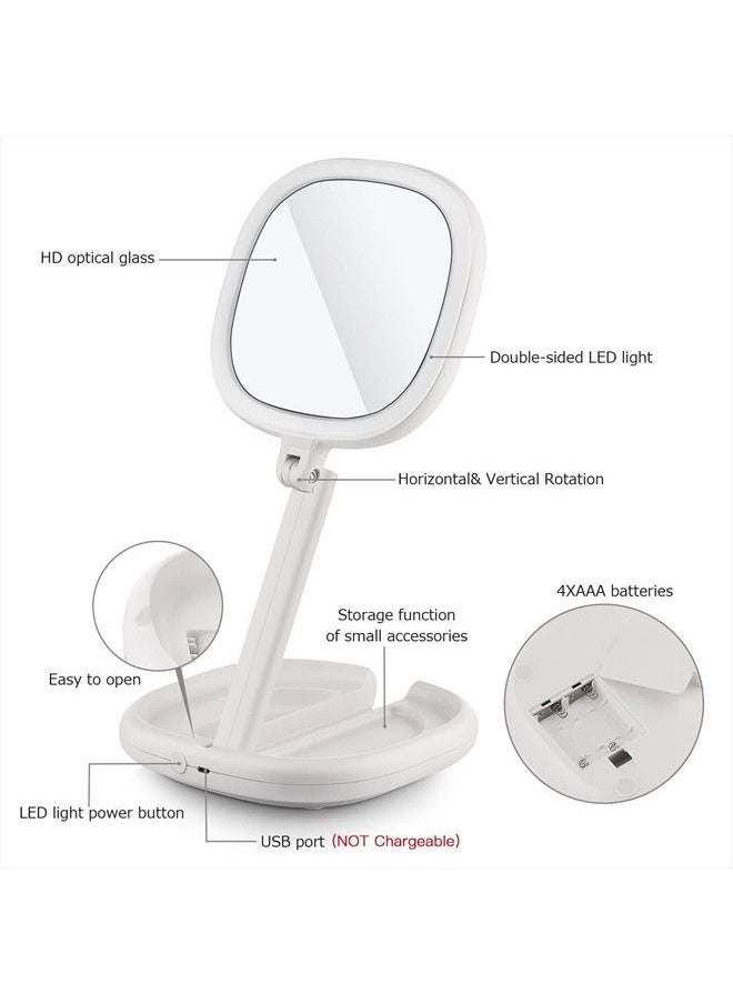 Beautifive Lighted Makeup Mirror, Double Sided Magnifying Mirror, Vanity Mirror with Lights, Smart Design with Brightness&Angle&Height Adjustability, Folding Compact Mirror, LED Mirror for Travel1/7X  - Image 5