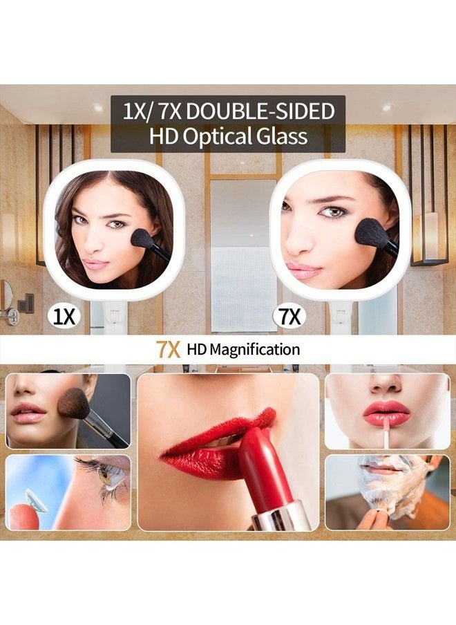 Beautifive Lighted Makeup Mirror, Double Sided Magnifying Mirror, Vanity Mirror with Lights, Smart Design with Brightness&Angle&Height Adjustability, Folding Compact Mirror, LED Mirror for Travel1/7X  - Image 2