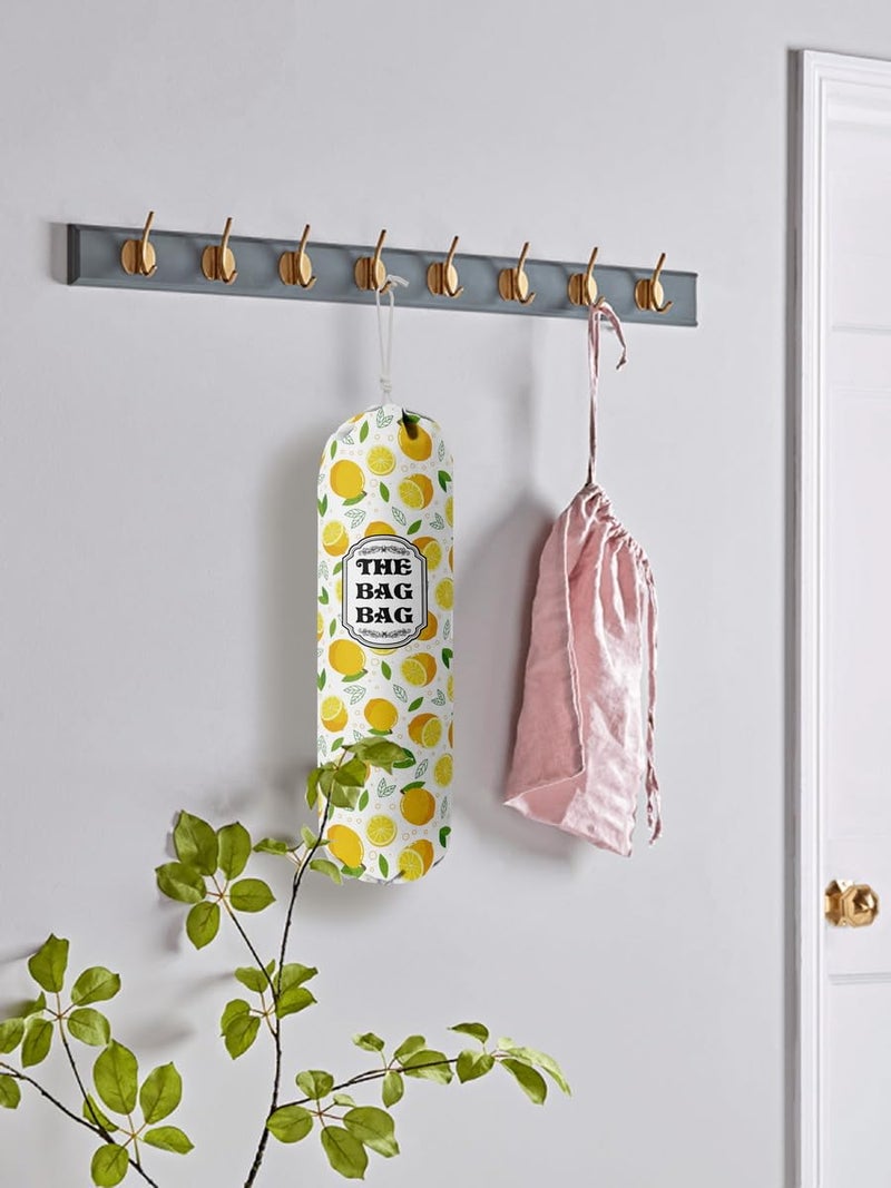 HiLus The Bag Grocery Holder, Lemon Organizer for Shopping Bags, Wall Mount Plastic Storage Container Dispenser, Kitchen Gifts for Women Family Friends Grandma Mom (C-2) - Image 5