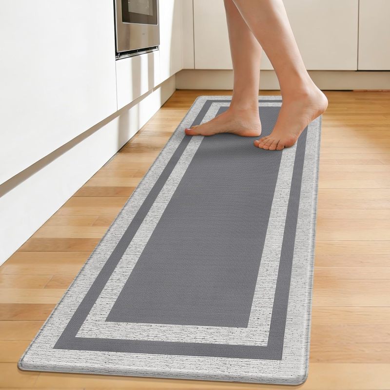 Anti-fatigue Mat: 20x39 Inch Gray Cushioned Ergonomic Support - Waterproof Non-slip Surface Standing Mat for Home Kitchen Office Long Standing Tasks - Image 1