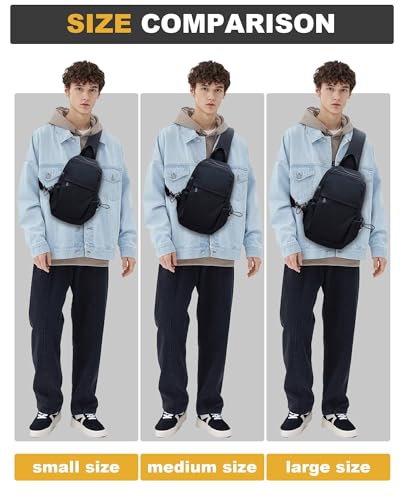 SEAFEW Medium Black Black Sling Bag for Men and Women Sport Crossbody Backpack for Pickleball Tennis Racketball - Image 3