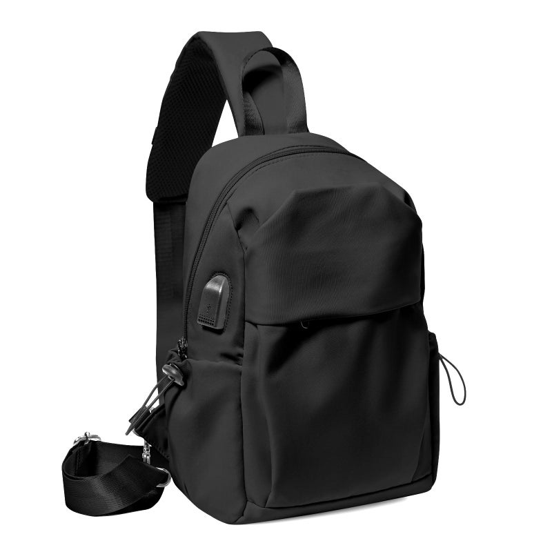 SEAFEW Medium Black Black Sling Bag for Men and Women Sport Crossbody Backpack for Pickleball Tennis Racketball - Image 2