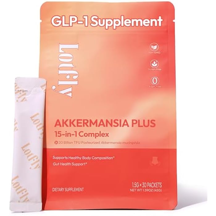 LOTFLY GLP-1 Supplement 15-in-1 Complex,GLP1 for Weight Loss GLP 1 Probiotic Powder for Control Appetite and Cravings,Appetite Suppressant,Metabolism Booster 30 Serving Packets - Image 1