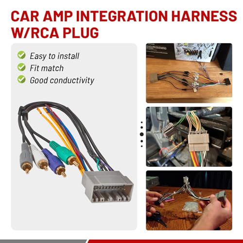 RED WOLF سلك توصيل مضخم الصوت للسيارة RED WOLF متوافق مع 2002-2005 كرايسلر دودج جيب - Image 3