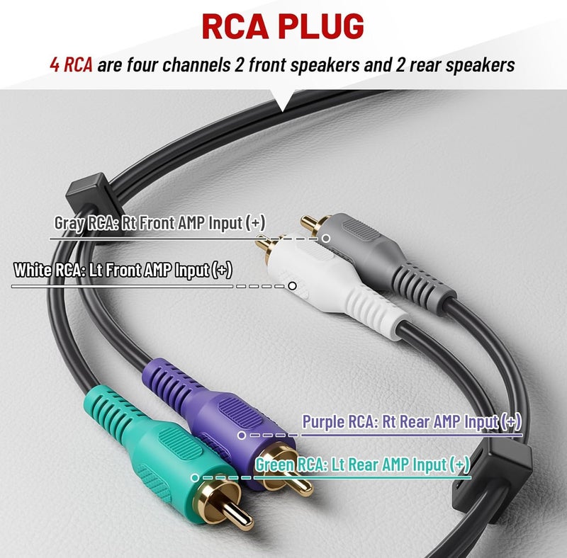 RED WOLF سلك توصيل مضخم الصوت للسيارة RED WOLF متوافق مع 2002-2005 كرايسلر دودج جيب - Image 5