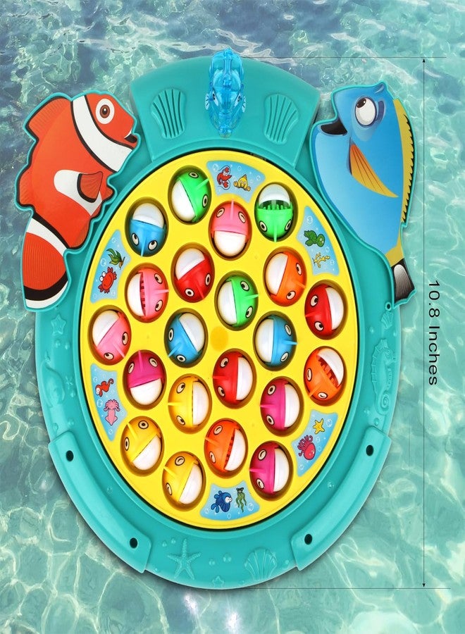 QuadPro Magnetic Fishing Games Set - Fun and Educational Fishing Toys for Toddlers and Kids, Includes 21 Fish, 4 Poles, Rotating Board, and On-Off Music, Perfect Fish Toy for Go Fish Fun - Image 2