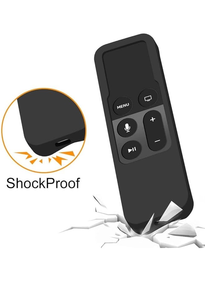 erorex - Remote Case For Tv 4Th Generation Protective Case For Tv Siri Remote 2024 Lightweight Anti Slip Shockproof Silicone Cover For New Tv 4K Gen 4 Siri Remote Controller Black - Image 1