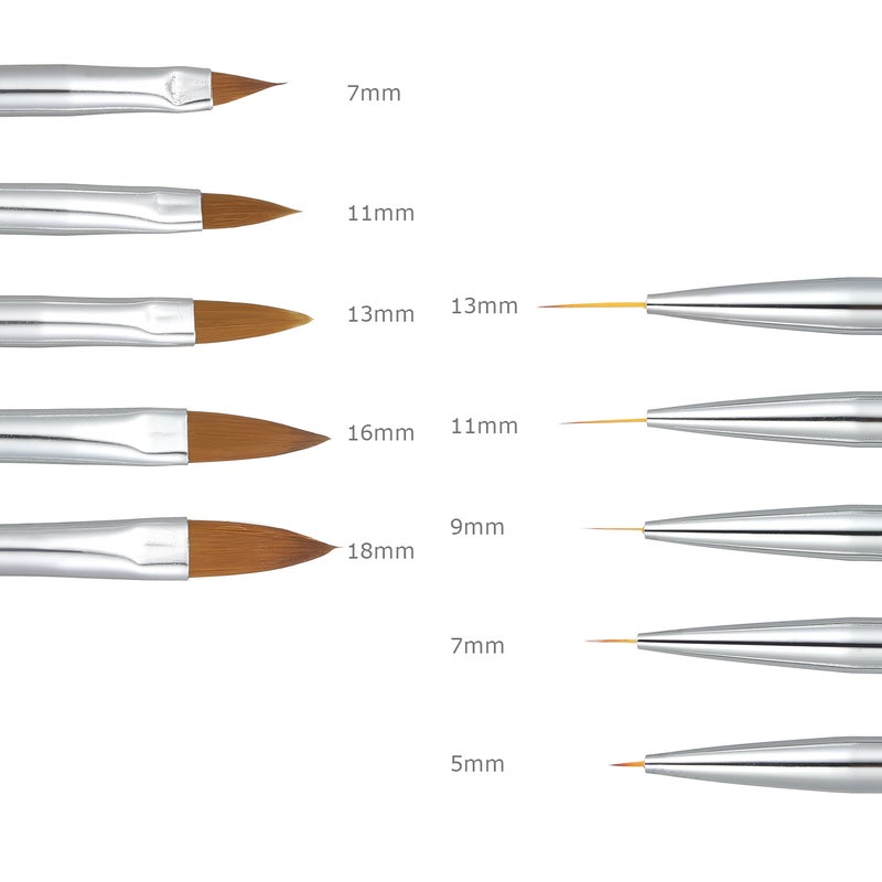 10 Pcs Nail Art Brushes Kit Dual-end Nail Liner Pen Nail Dotting Pen Nail Art Tips Builder Acrylic Rhinestone Handles - Image 2