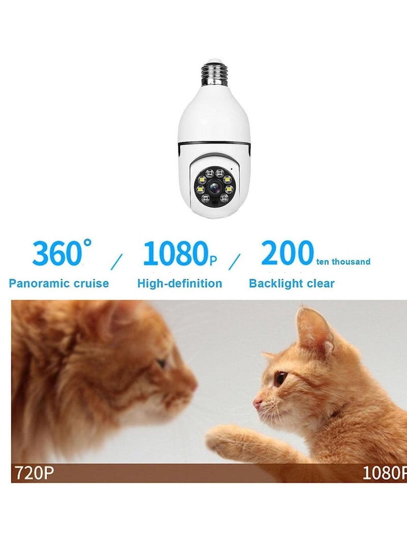 كاميرا لمبة 1080P، كاميرا IP للرؤية الليلية، كاميرا PTZ، شاشة زوم رقمي 4X، نظام أمان منزلي، كاميرا واي فاي ملونة بالكامل - Image 3