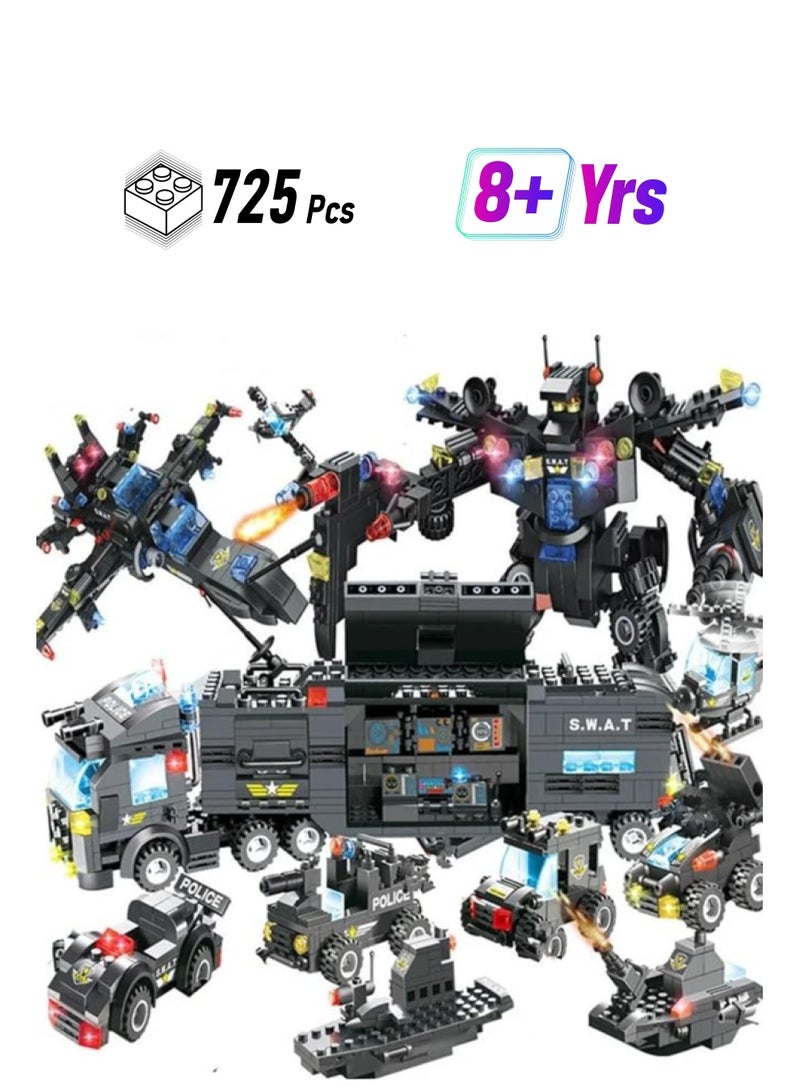MYK 725 Pcs City Police SWAT ROBOCOP War Generals Robot Truck Building Blocks Sets Brinquedos Bricks Educational Toys for Children - Image 1