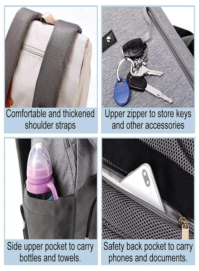 Winnies Diaper Bag for Mothers for Travel | Baby Diaper Bag Backpack for Travelling | Insulated & Waterproof Diaper Backpack | Maternity Bag for Mother and Baby (Pink/Grey) - Image 4