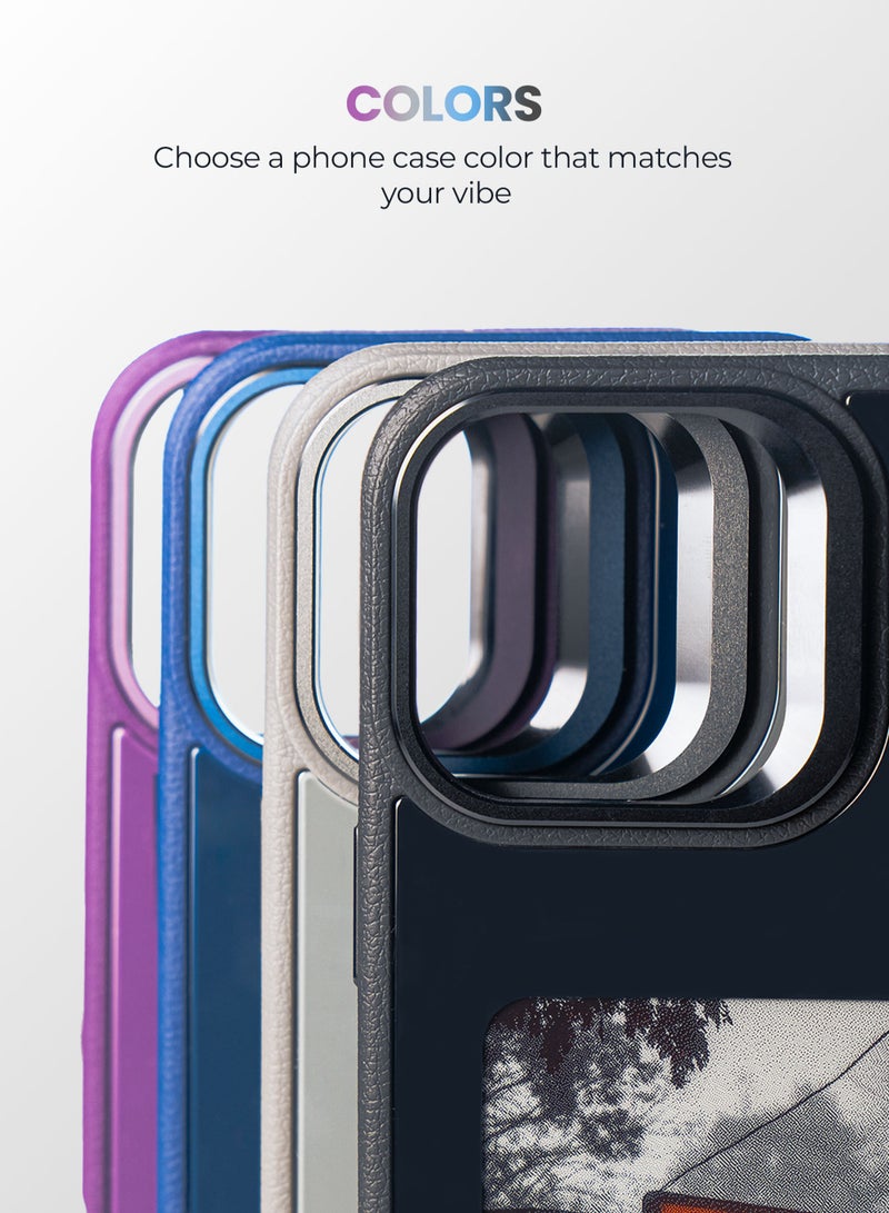 AI Vista iPhone 13 Pro – Purple Smart Case with NFC, E-Ink Back Display, DIY Image - Image 2