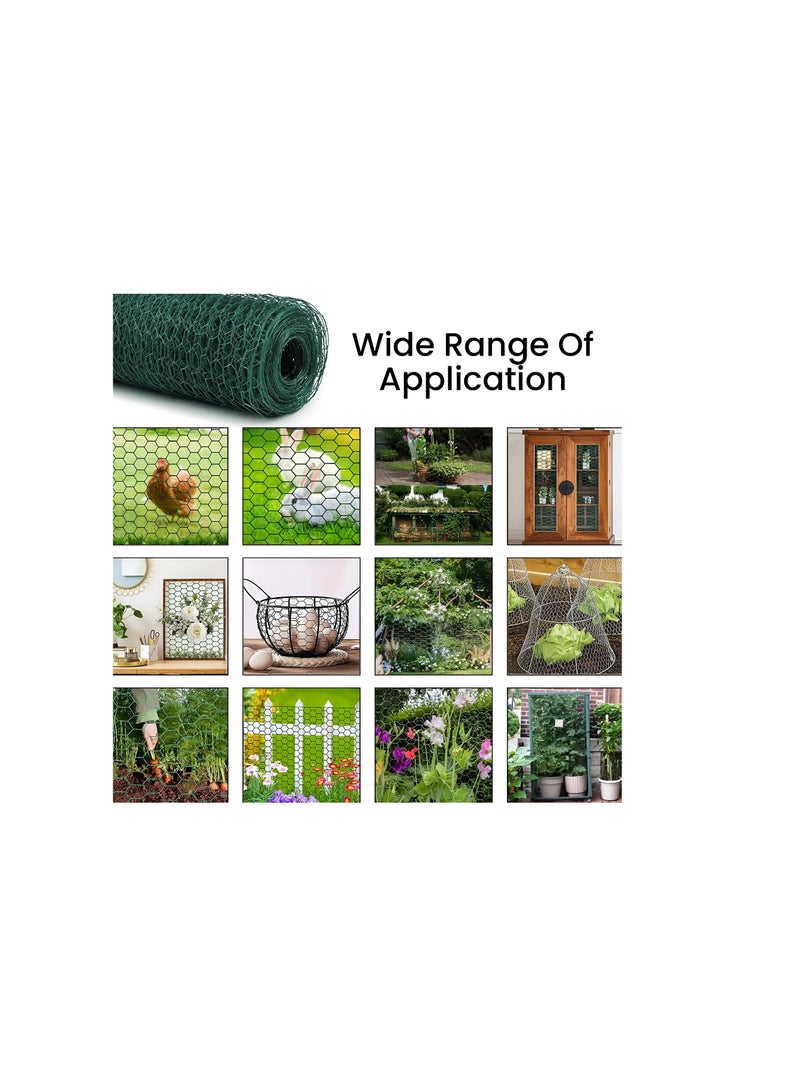 KNP KNP 25 Mtr Wire Mesh Fencing, Galvanized PVC Coated Garden Fencing, Green Steel Nets for Farming Fence, Plant Chicken Wire Fence and Animals Hen-houses Small (1/2" X 4 FEET) 25 M  - Image 3