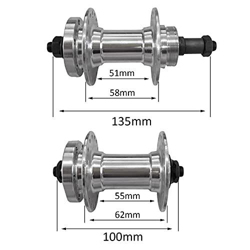 DONSP1986 Bike Wheel Part Bicycle hub, Bike Hub 36 Hole, Quick Release,Alum,One Pair,100mm x135mm Front Width and Rear Width - Image 2