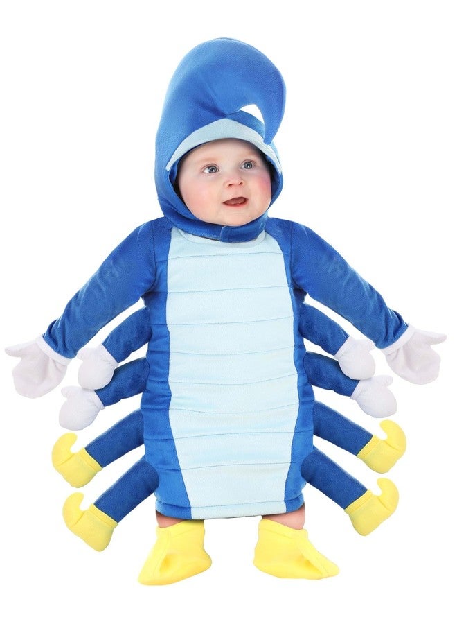Fun Costumes Blue Caterpillar Infant Costume | Cozy Hood and Booties | Perfect for Halloween Dress Up and Playtime 12/18 Months - Image 2