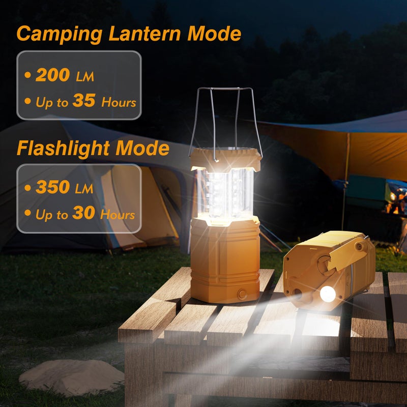 Mesqool Electric LED Camping Lantern,Portable Solar Hand Crank Flashlight for Emergency, Rechargeable Bright Survival Tent Lantern with Long Hours,USB Charger for Power Outages,Hurricane Light - Image 3