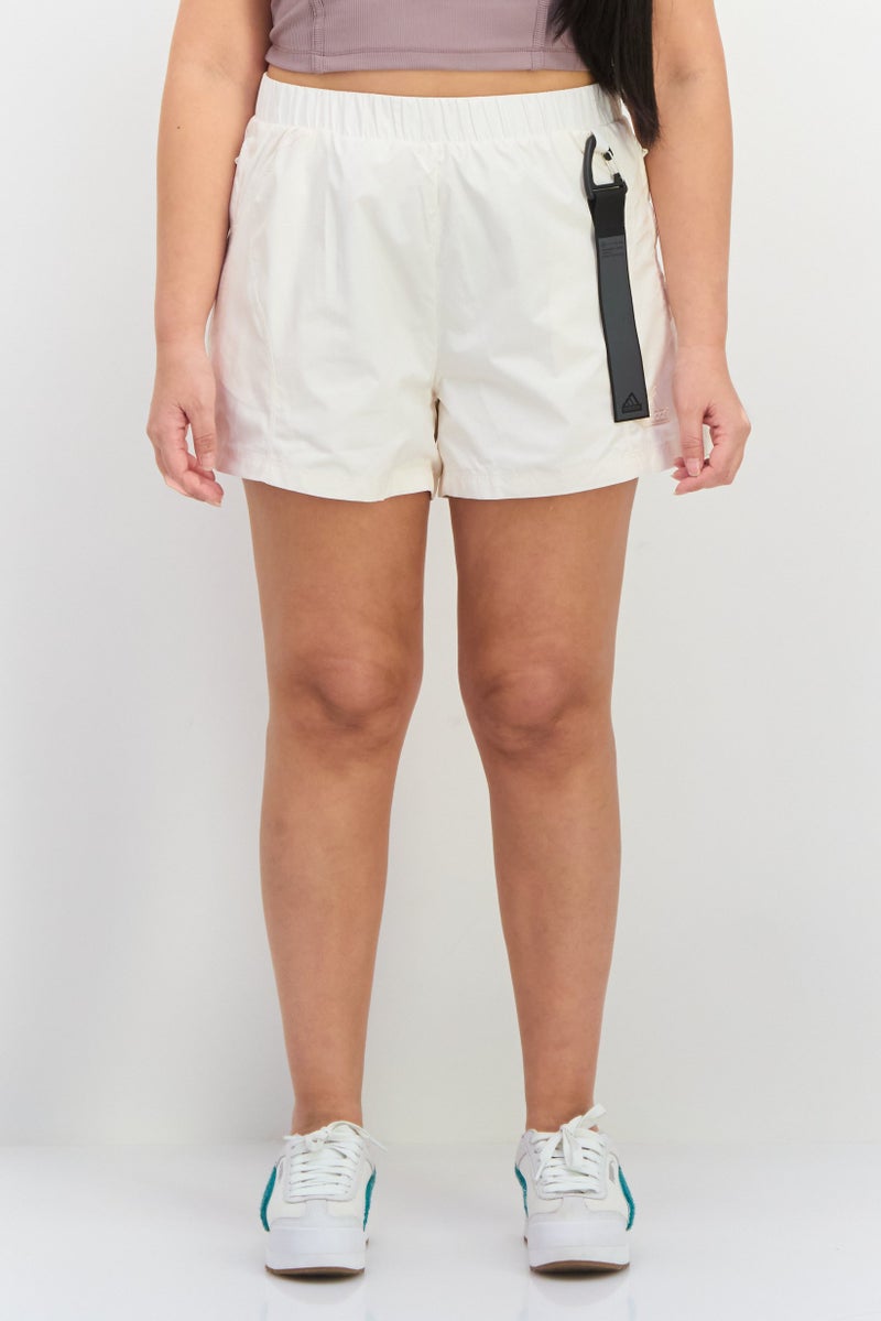 Adidas Women Sportswear Fit Pull On Training Shorts, Beige - Image 1