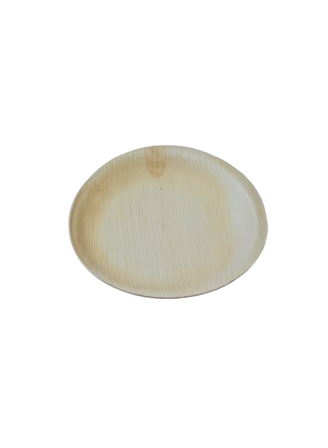 ARECA Piya's Planet Areca Leaf 8 inch Round Shallow Plate Pack of 25,100% Compostable, Disposable Eco-Friendly Biodegradable Like Bamboo wood Plates. Party, Wedding, Event Plates, Microwave & Oven Safe - Image 2