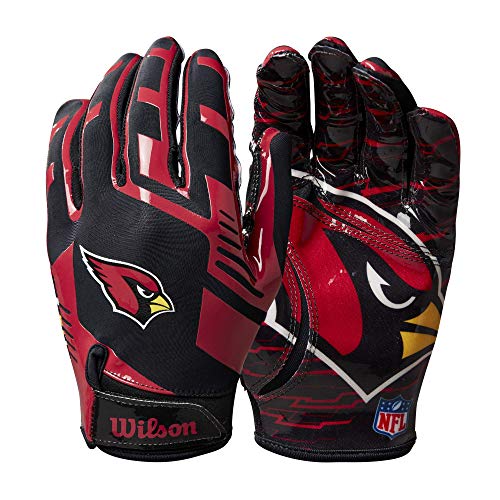 Wilson NFL Stretch Fit Football Gloves - Youth, Arizona Cardinals - Image 1