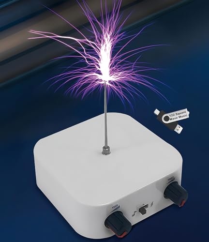 Yoqanr Tesla Coil Music Solid State Bluetooth Tesla Coil Speaker Touchable Artificial Lightning Spark Gap Arc Generator Desktop Toy Arc Plasma Loudspeaker Electric Power Wireless Transmission Science - Image 1