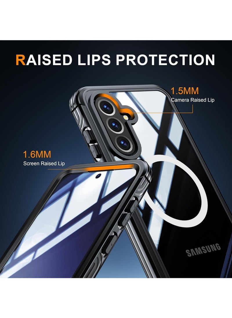 "غطاء شفاف مغناطيسي لـ Samsung Galaxy A36 5G / Galaxy A56 5G - مزود بمغناطيس مدمج، يدعم الشحن اللاسلكي، مع حماية ضد الصدمات والسقوط"