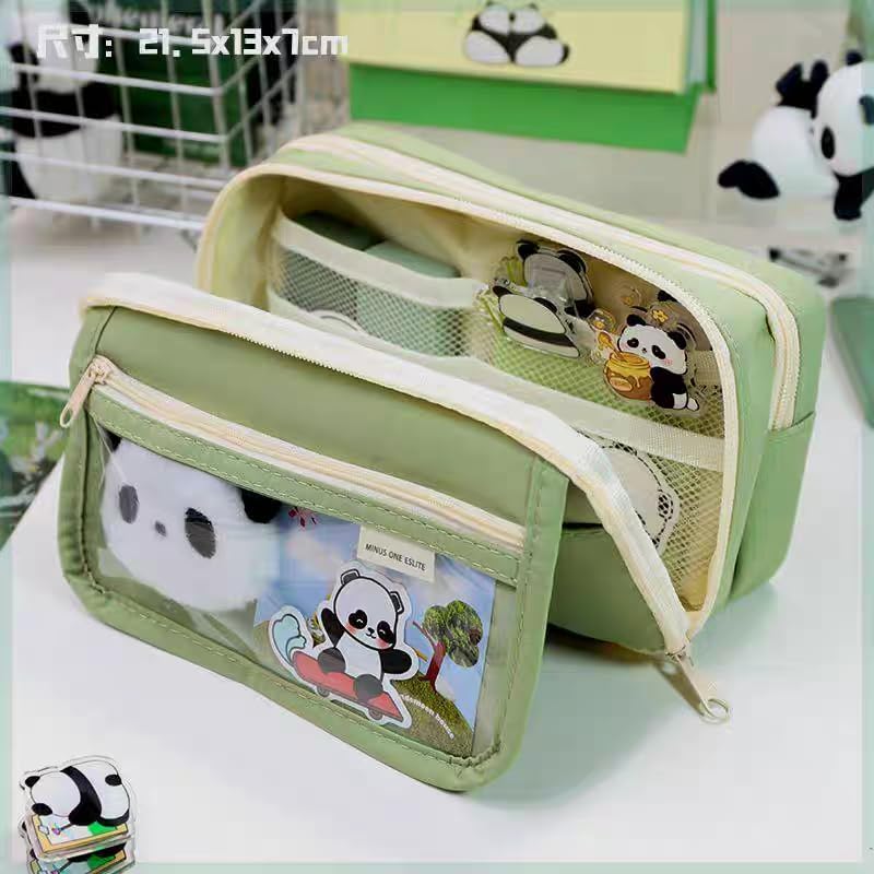MsAnya Pencil Case Pen Bag, Muti-Layers Big Capacity Pencil Pouch Pen Organizer Durable Stationery Holder for Marker Organization School Supplies Office Storage Desk Organizing (green) - Image 2