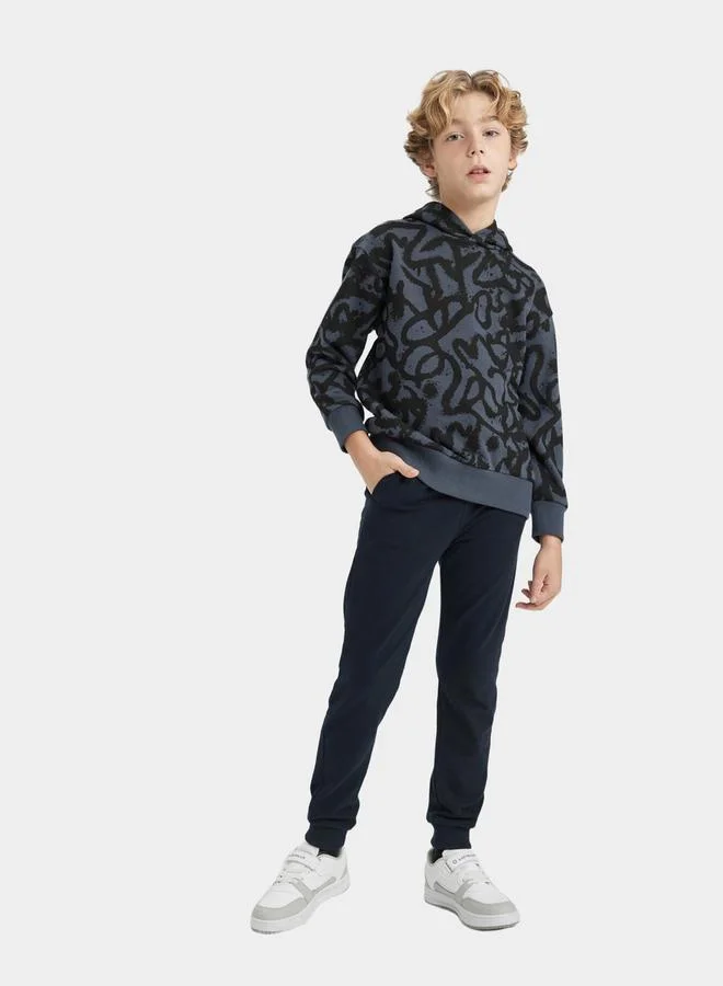 DeFacto All-Over Print Oversized Hooded Sweatshirt by Styli