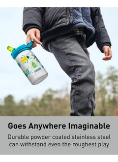 CAMELBAK CamelBak eddy+ Kids Water Bottle with Straw, Insulated Stainless Steel - Leak-Proof when Closed, 12oz, Magic Unicorns  - Image 2