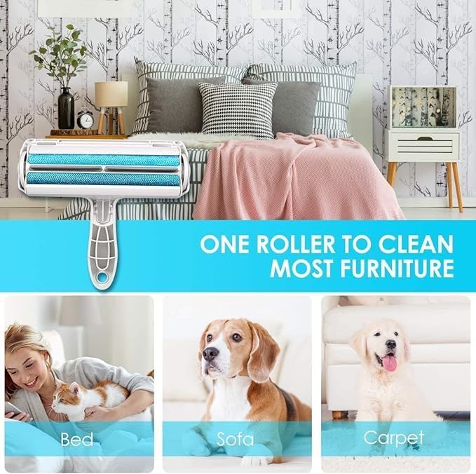 ZEVON Reusable Pet Hair Remover Lint Roller - Portable Reusable Dog & Cat Hair Fur Remove, Pet Hair Brush from Furniture, Clothing, Car Seat, Carpet, Bedding, Sofa Bubble - Image 5