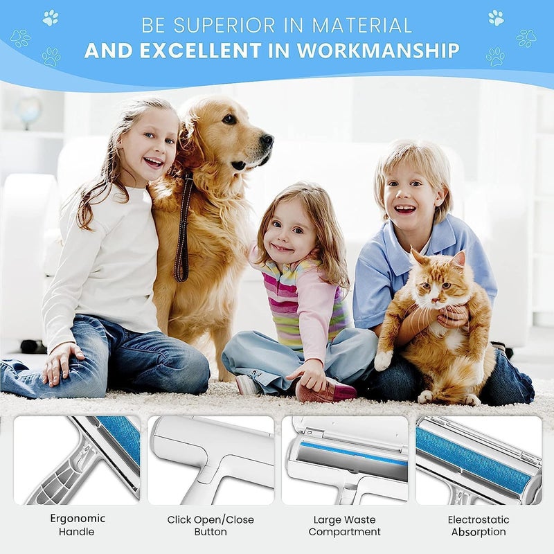 ZEVON Reusable Pet Hair Remover Lint Roller - Portable Reusable Dog & Cat Hair Fur Remove, Pet Hair Brush from Furniture, Clothing, Car Seat, Carpet, Bedding, Sofa Bubble - Image 3