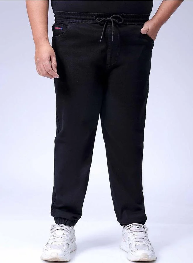 Plus Size Men Black Solid Slim Fit Jeans By HardSoda