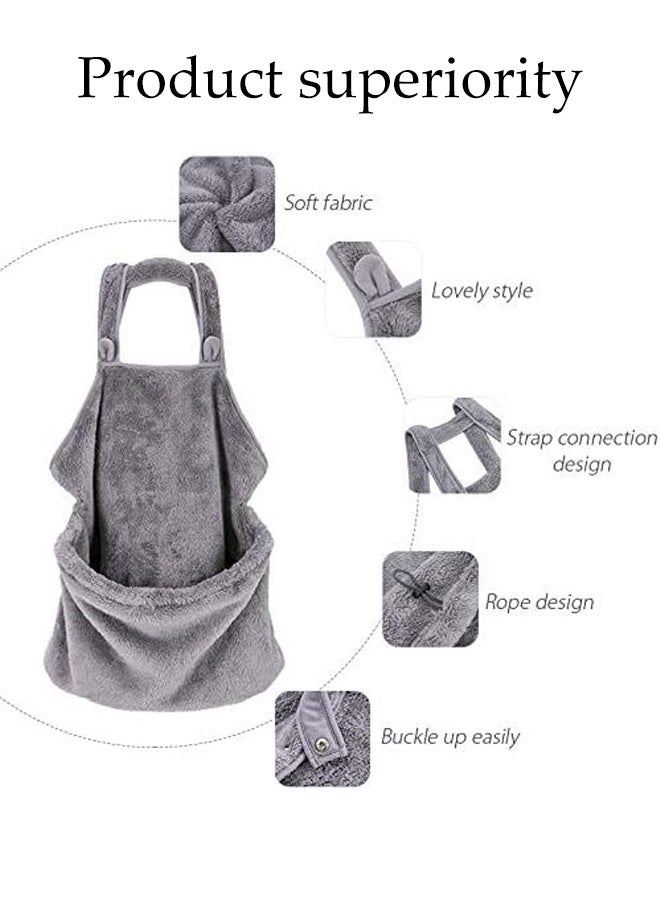 Pet Plush Carrier Apron,Cat Apron Carrier with Adjustable Sleeping Bag,Free Shoulder Carry Soft Breathable Pet Apron, for Small Sized Animals,Grey - Image 4