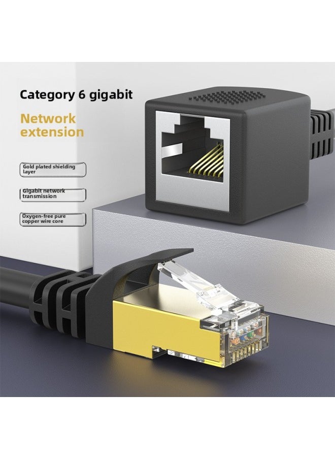 Generic Cncob Network Cable Extension Cord Male-to-female Interface Rj45 Extension Cord Connector Category 6 Gigabit Network Extender Plug-Color:Six Types Of Extension Line-Line Length:1 M  - Image 2