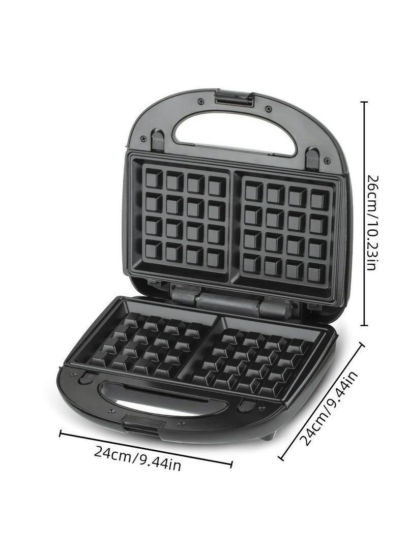 Generic - 6-in-1 Electric Sandwich Maker, Breakfast Machine with 6 Removable Non-Stick Plates, Double-Sided Cooking, Panini Press, Waffle Maker, Grill, Griddle, Easy Clean, Compact Kitchen Appliance - Image 1