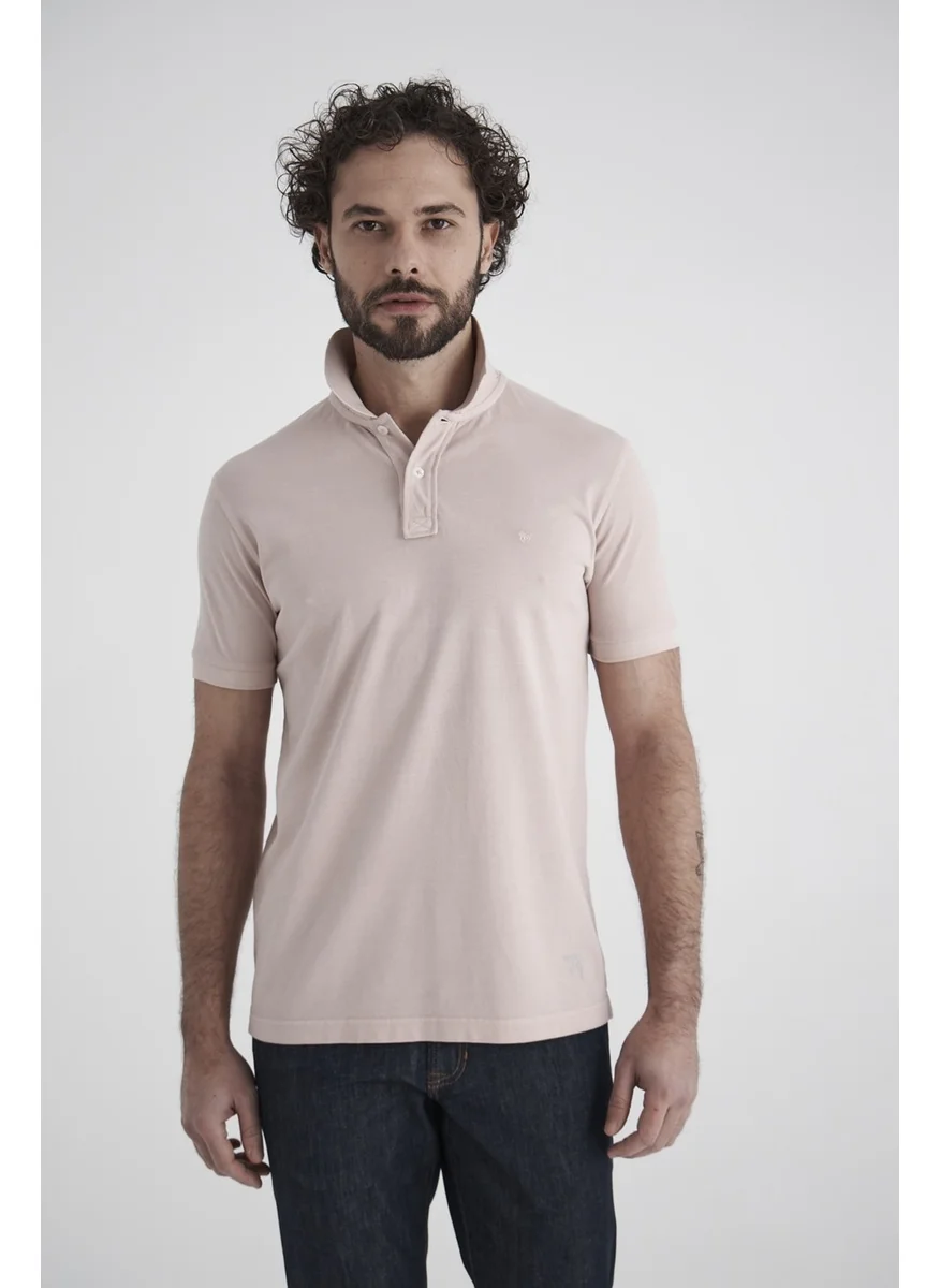 Bisse Men's Printed Polo Neck T-Shirt PINK TS22Y22116_D29
