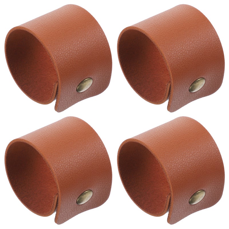 4pcs Leather Napkin Leather Napkin Holder Napkin Table Ornaments - Image 1