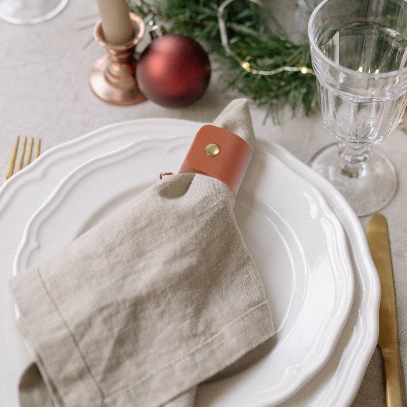 4pcs Leather Napkin Leather Napkin Holder Napkin Table Ornaments - Image 5