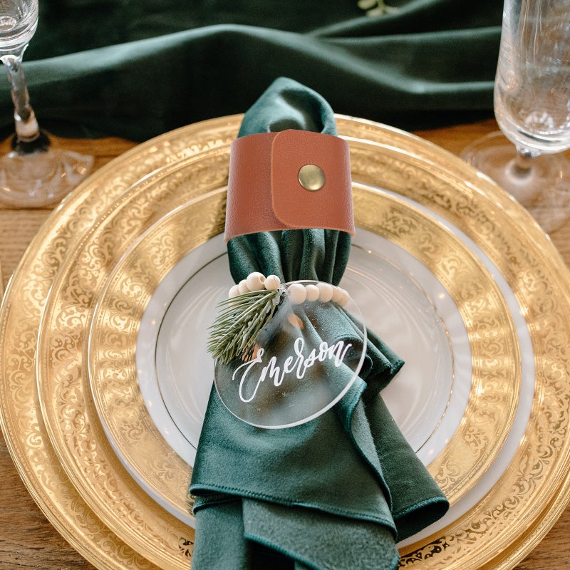 4pcs Leather Napkin Leather Napkin Holder Napkin Table Ornaments - Image 4