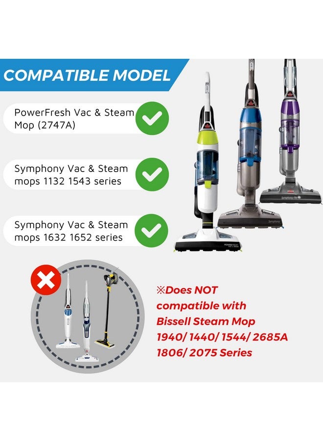 F Flammi وسادة بخار ميكروفايبر F Flammi 1252 لجهاز Bissell PowerFresh Vac & Steam 2747A، 1132 1543 1632 1652 سلسلة مكنسة البخار والممسحة - Image 2