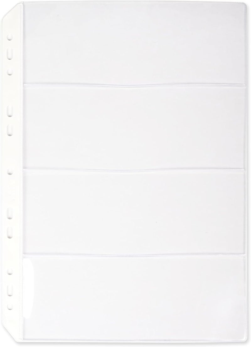 FIS Currency Album - Bonded Leather, 260x315mm, 3[D] Ring Binder with 6 Clear PVC Pockets, Black - Image 4