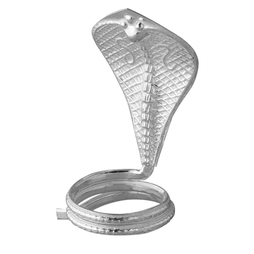 PRD CARATCAFE Pure Silver 925 Sheshnaag (Snake) for Shivling Statue Glossy Look Shiva Naag for Home Pooja. Weight : 8 to 10 GMS Approx Solid Chandi Murti - Image 1