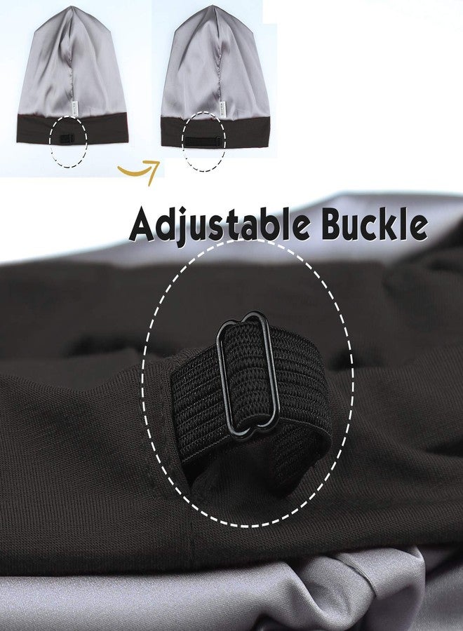 FocusCare Black Slouchy Beanie Headwear Lightweight Bamboo Satin Night Sleep Turban Satin Caps for Natural Hair - Image 2