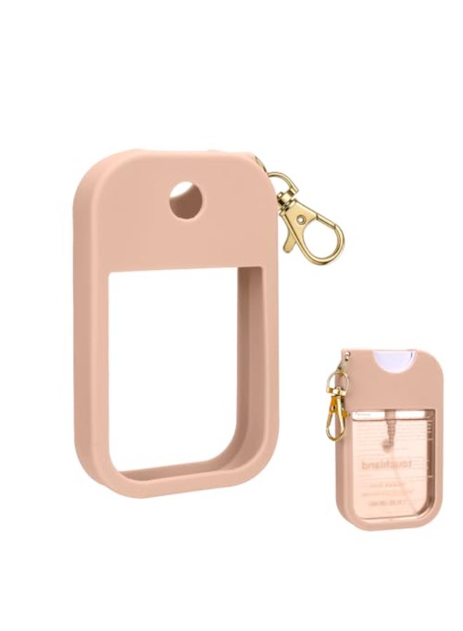 AIERSA Hand Sanitizer Spray Case Compatible with Touchland Silicone Hand Sanitizer Case Holder with Keychain for Touch Land Mist Case 1FL OZ Blush Beige - Image 1