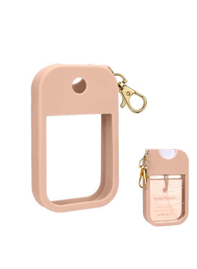 AIERSA Hand Sanitizer Spray Case Compatible with Touchland Silicone Hand Sanitizer Case Holder with Keychain for Touch Land Mist Case 1FL OZ Blush Beige - Image 2